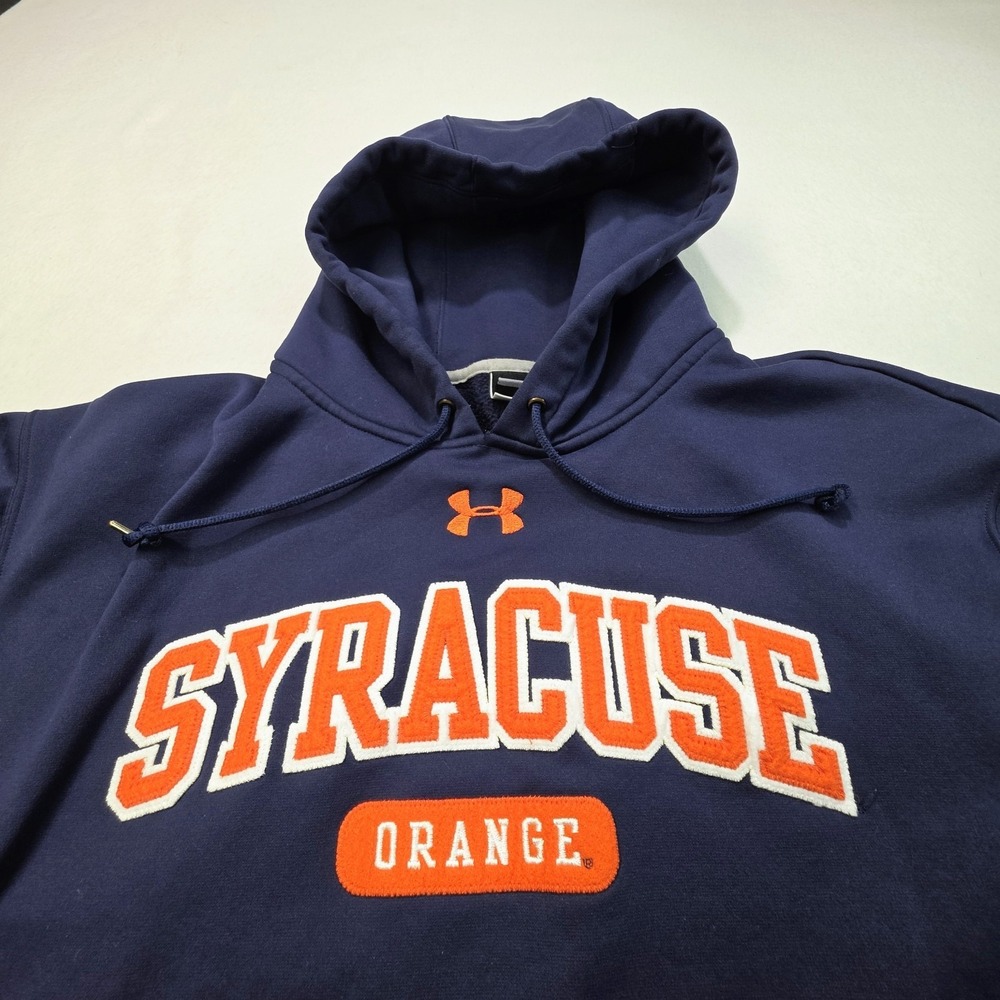 Syracuse Orange Under Armour Hoodie Mens Large Pullover Sweatshirt Blue